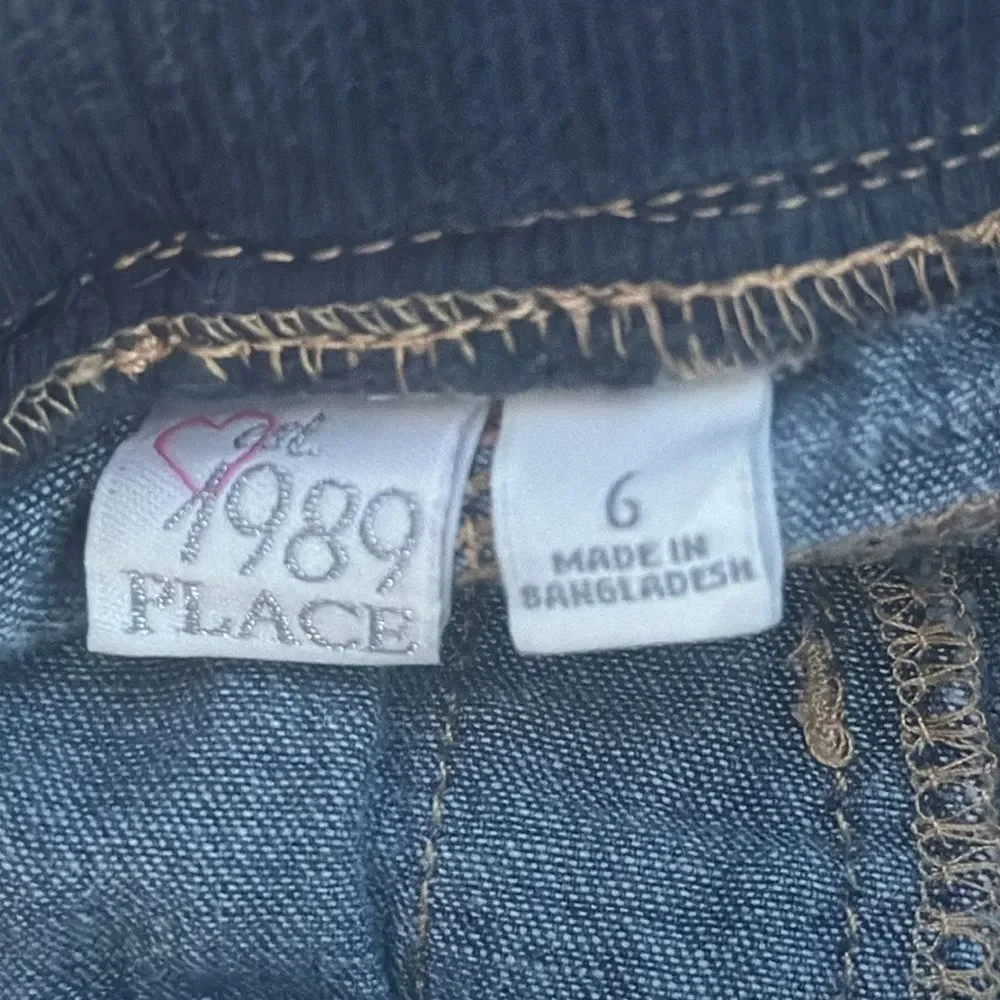 The Children's Place Girls Knit Top Denim Shorts Size 6 Outfit Summer